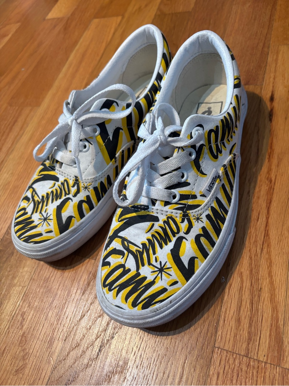 Vans Family White Yellow Black Canvas Sneakers